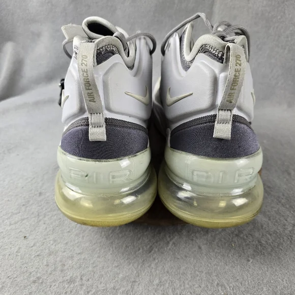 Nike Air Force 270 Wolf Grey White Shoes Sneakers Men's Size 11.5